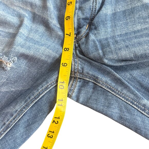 American Eagle Tom Girl Ripped Distressed Button Fly Med Wash Jeans - Picture 7 of 13